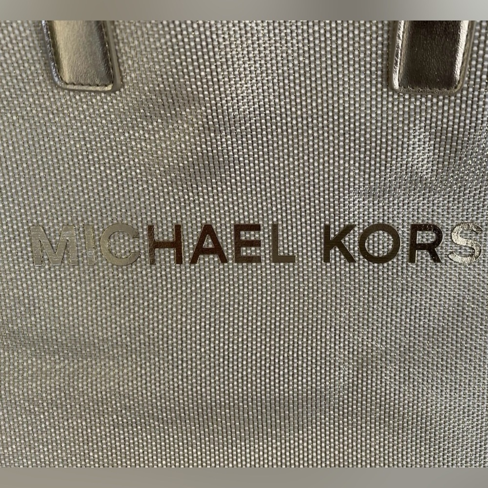 MICHAEL KORS Gold Tote Bag - Metallic Gold Women's Tote - Picture 9 of 10
